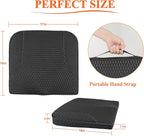 kingphenix Premium Car Seat Cushion, Memory Foam Driver Seat Cushion to Improve Driving View- Coccyx & Lower Back Pain Relief - Seat Cushion for Car, Truck, Office Chair (4D Mesh Black)