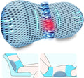 Lumbar Support Pillow, Memory Foam Lumbar Pillow for Lower Back Pain Relief, Back Support Pillow for Office Chair, Car Seat - Blue