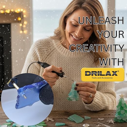 Drilax 30‑Piece 2mm Diamond Drill Bit Set – 1/8″ Shank Compatible with Dremel Tools for Glass, Sea Glass, Stone & Jewelry