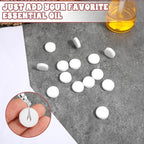 100Pcs Car Air Freshener Refill Felt Pad Aromatherapy Essential Oil Diffuser Necklace Refill Pads 5mm Aromatherapy Felt Pads Round Unscented Air Filter Scent Pad Replacement for Perfumes Car Diffuser