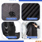 1 Pack Car Seat Towel Covers with Storage Bag 63 x 32 Inch Athletic Running Towel Seat Sweat Washable Non Slip Cover Gift for Car Outdoor Sport Activities (Black Plaid)