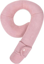 Kids Travel Neck Pillow, Toddler Travel Pillow for Car & Airplane and Head & Chin Support, Comfortably Travel Neck Pillow for Road Trip Sleeping, Gifts for Toddler/Child/Kids (Pink & Beige)