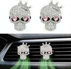 Gothic Skull Car Air Freshener Vent Clips with 2 Pads, Halloween Scented Car Accessories for Men Women, Automotive Interior Decor and Cool Car Fresheners for Men， Spooky Gift Idea-A9