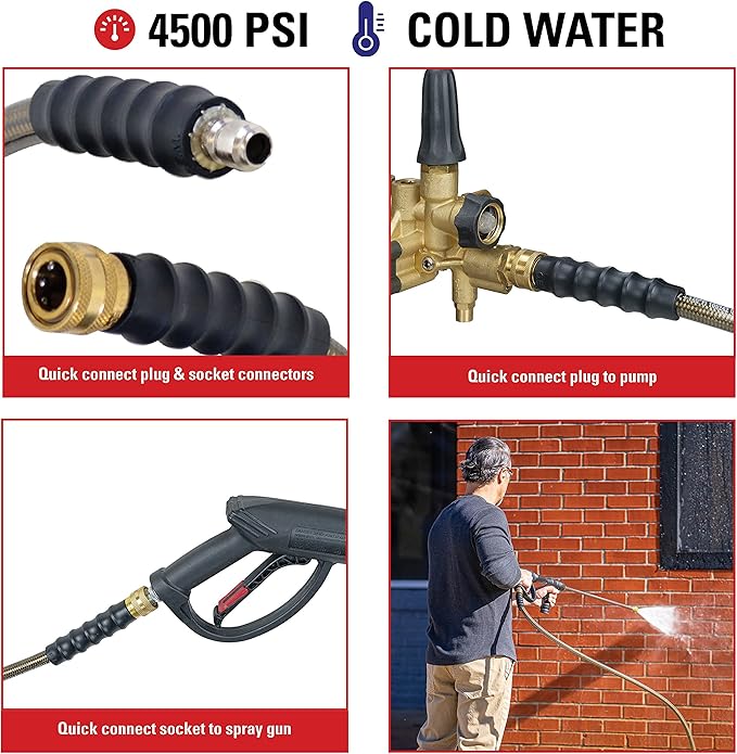 Simpson Cleaning 41030 Monster Series 4500 PSI Pressure Washer Hose, Cold Water Use, 3/8 Inch by 100 Feet, 100-Foot, Brown