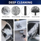 7PCS Car Wheel & Tire Brush Set, Tire Brush,Rims Brush,Microfiber Flat Wheel Brush, Detailing Brushes,Detailing Pads Interior, Exterior, Cleaning kit for Truck, SUV, RV, Motorcycle,Bikes