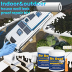 0.52Gal/69.28Fl.oz Liquid Rubber Rv Roof Coating White Waterproof Sealant Camper Roof Repair Solar Reflective Wooden Brush Putty Knife Nitrile Gloves Paint Roller Drywall Repair Tape