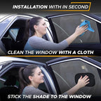 EcoNour Miniature Static Cling Window Shade for Car Sun Visor (2 Pack) | Windshield Sun Shade Static Cling for Driving Glare Shield | Cling Car Shade for Windshield | Sun Glare Protection Accessories
