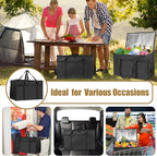 PEASUG 2PCS Insulated Bags for Food Delivery, XXXL Pizza Delivery Bags, Large Capacity Cooler Bag Keep Food Warm for Grocery Shopping and Catering, Foldable, Heavy-Duty (Black)