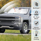 Windshield Sun Shade Custom Fit for 2014-2019 Chevrolet/Chevy Silverado Crewcab Regularcab Extendedcab Accessories Foldable Sunshade Protect Car from Sun Rays & Heat Damage Keep Car Cooler