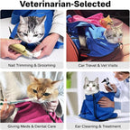 [Cozy Travel] Cat Carrier Pouch, Soft Cat Carrier for Small Cats, Carrying Sack, Restraint Bag for Nail Trimming, Vet Visits, Giving Meds, Dental Care, Car Travel - Magenta Pink
