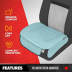 Motor Trend Seat Covers for Cars Trucks SUV, Faux Leather 2-Pack Mint Padded Car Seat Covers with Storage Pockets, Premium Interior Car Seat Cover