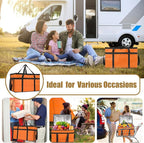 PEASUG Insulated Bags for Food Delivery, XXXL Pizza Delivery Bags, Large Capacity Cooler Bag Keep Food Warm for Grocery Shopping and Catering, Foldable, Heavy-Duty (Orange)