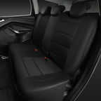 CAR PASS Leather Back Seat Cover, Breathable Mesh Universal Bench Seat Cover, Super 5mm Composite Sponge Inside, Airbag Compatible Fits Most Automotive, Cars, SUVs, Trucks, and Vans (Rear, Black)