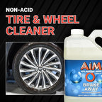 AIM Chemicals Brake Away Non-Acid Wheel & Tire Cleaner - Heavy Duty Degreaser & Engine Cleaner - Removes Brake Dust, Grease, Grime, Aluminum Brighteners - Ideal for Cars, Boats, RVs & Equipment, 1 Gal