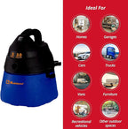 Koblenz WD-353L Portable Wet-Dry Vacuum Cleaner, 3 Gallon Tank, 2.0 HP Vacuum Cleaner with Several Accessories, 5 Year Warranty, Blue/Black