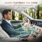 Wooden Car Air Freshener Vent Clip, Refillable Essential Oil Diffuser with Long-Lasting Natural Scent, North American Walnut & Metal Auto Deodorizer, Includes 2 Clips + 4 Plaster Refills