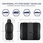 Skechers Air-Cooled Memory Foam Seat Cover,Mesh Thick Car Seat Covers,Piping Leather Car Seat Cover,Airbag Compatible,Automotive Comfort for Most Cars, Vans, Trucks, SUV(Mint,Full Set)