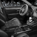 SEG Direct Diamond Auto Center Console Cover, Bling Car Armrest Cover, Memory Foam Armrest Cushion Pad with Crystal Rhinestones, Universal Seat Box Cover, Black Diamond