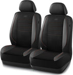 Skechers Air-Cooled Memory Foam Seat Covers,Mesh Thick Car Seat Covers,Piping Leather Car Seat Covers Front Seats,Airbag Compatible,Automotive Comfort Universal FitMost Cars,Vans,Truck,SUV,Brown