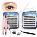 Lash Extension Kit DIY Lash Clusters Kit Eyelash Extensions Individual Lashes Extensions with (BondSeal,Tweezers,Remover,120Pcs,Stardream8-16mm)