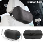 Car Neck Pillow Ergonomic Design Memory Foam Softness Car Headrest Pillow for Neck Support Cushion for Driving, Universal Fit Head Rest Travel Pillow, Fits All Vehicles, Black, 1 Pack