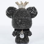 Cute Car Accessories, Bling Crystal Bear Car Air Freshener With Vent Clip,Rhinestone Aesthetic Car Decor Interior Decoration (BLACK)