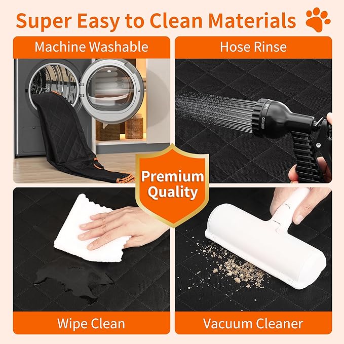 Dog Hammock for Car with Mesh Window - Tesla Model 3, SUV, Sedan, Waterproof Heavy Durable Hammock, Scratch Proof Nonslip with Seatbelt and Side Flaps, Dog Car Seat Cover for Pets