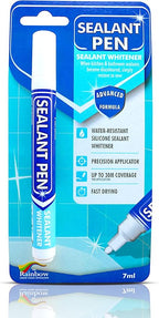 White Caulk Marker: Waterproof Silicone Colorant Paint, Stain Remover, Sink, Kitchen, Shower, Bathroom Tile - White, Narrow 5mm Tip