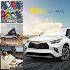 Car Windshield Sun Shade Compatible with 2020 2021 2022 2023 2024 2025 2026 Toyota Highlander Accessories Sunshade Custom for Highlander L LE XLE Limited Platinum Windshield Sun Visor