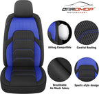 CAROMOP 3D Air Mesh Car Seat Covers Full Set,Breathable and Durable Seat Covers for Cars,Split Bench Compatible,Universal Fit for SUV,Vans,sedans, Trucks, Automotive Interior Covers(5-Seat Black/Blue)