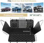 LEIMO KPARTS Dog Car Seat Cover for Back Seat,400lb Waterproof Dog Car Seat Cover Hard Bottom-Detachable,600D Heavy Duty Scratch Proof Nonslip Soft,Dog Hammock for SUVs,Car