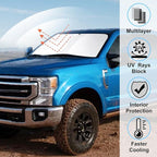 Windshield Sun Shade Custom Fit for 2017-2022 Ford Super Duty F250 F350 F450 F550 Accessories Front Window Sunshade Keep Car Cooler