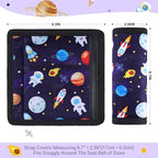 COOLBEBE Car Seat Straps Shoulder Pads for Baby Kids, Super Soft Velvet Seat Belt Covers for All Car Seats/Pushchair/Stroller/High Chair, Blue Space