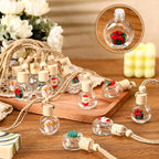 BBTO 20 Pcs Hanging Car Air Freshener Car Diffuser Bottles Bulk Christmas Empty Glass Perfume Bottle Freshener Clear Diffuser Bottle Pendant for Essential Oil Fragrance Aromatherapy Bottles Ornament