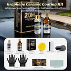 Graphene Ceramic Coating for Cars(60ml)，20H Nano Ceramic Coating Kit Reduce Cleaning Frequency by 60%, Hydrophobic, Scratch & UV Resistant, High Gloss Finish (Including 50ml Degreasing Agent)