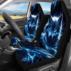 KEIAHUAN Blue Wolf Print Car Seat Covers for Men Automotive Front and Rear Split Bench Seat Cover Set Washable Breathable Universal Fits Most Vehicle Truck,SUV