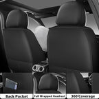otoez Universal Leather Car Seat Covers 5 Seat Full Set Automotive Seat Protector Replacement Compatible with Most Honda Toyota Chevy Ford, Vehicles, Sedens, Trucks, SUVs (Green+Black,No Pillows)
