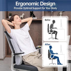 Lumbar Support Pillow for Office Chair, Back Support Pillow with Memory Foam, Relieves Back Pain, Removable Washable Cover & Adjustable Strap, for Car/Gaming Chair,Gift-Light Grey