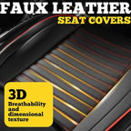 LINGVIDO Front Car Seat Covers, Faux Nappa Leather, Airbag Compatible and Waterproof Protectors for Sedans SUVs, Breathable Anti-Slip Interior for Commuters and Rideshare, Black/Red