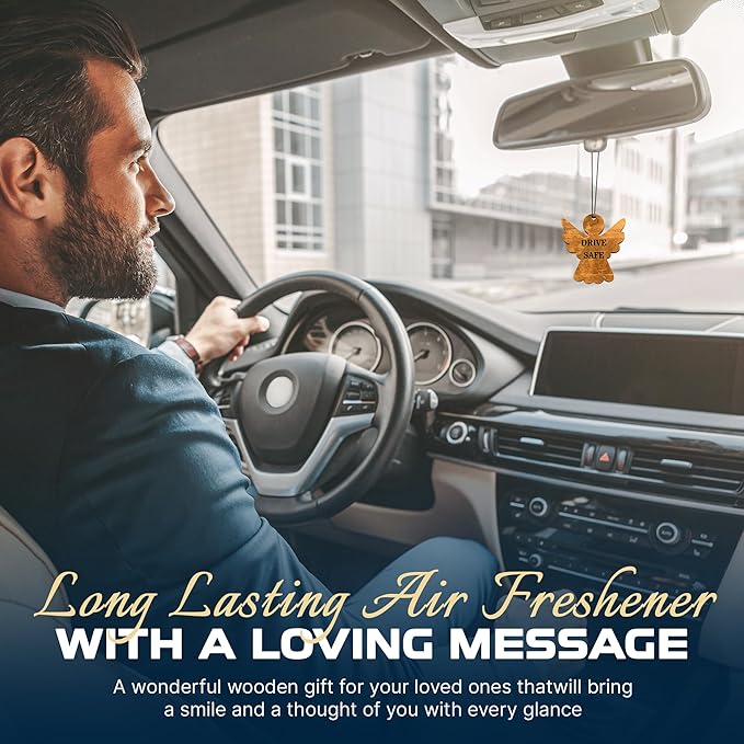 Car Fragrance for 365 Days FreshWood Drive Safe Ornament ❘ Rear View Air freshener ❘ Mirror Car Hanging Ornament ❘ Gift Idea for Him ❘ Gift Idea for Her ❘ Hand Made Car Essential
