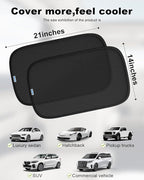 PEMOTech Car Window Shades for Baby【8 Suction Cups & Static Cling】 2 Pack-21"x14" Side Window Cover for Child,Certified Sunshades for Kids to Block 99.9% UVR, Sun Shade Universal Fit Most of Cars