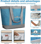 Insulated Cooler Bag Leakproof Thermal Insulation Collapsible Cooler Tote with Zippered, Reusable Cooler Bags