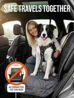 Dog Seat Belt for Car, 3-in-1 Adjustable Dog Seat Belt with Carabiner, Latch & Buckle, Heavy Duty Dog Car Harness Tether with Bungee Buffer, Pet Safety Restraint for Small Medium Large Dogs