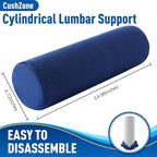 Seat Cushion, Lumbar Roll Support Pillow for Office Chair, Car, Gaming Chair, Memory Foam Back Cushion with Washable Cover for Relieving Back Pain & Improving Posture,Blue