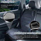 Sinvitron Car Seat Protector for Child Car Seat - Waterproof Non-Slip Leather Mat with 2 Mesh Pockets, Universal Seat Cover for Baby, Pets & Vehicles (1-Pack, Black)