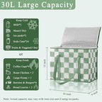 Checkered Insulated Grocery Bags 2 Pack, Checkerboard Cooler Shopping Bags for Groceries, Insulated Bags for Food Delivery