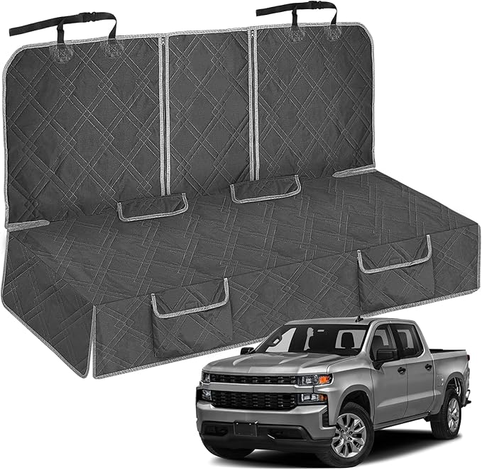sportuli Dog Car Seat Cover Replace for Ford F150 and Dodge Ram 1500, 600D Oxford Cloth Heavy Duty Waterproof Non Slip Pet Truck Back Bench Seat Cover, Fit for All Full-Size Trucks (Full-Size Truck)