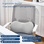 Lumbar Pillow, Memory Foam Lumbar Support Pillow for Office Chair and Car Seat, Ergonomic Streamline Back Pillow for Lower Back Pain Relief, Back Support Pillow for Sitting, Driving, Traveling