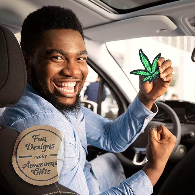 Funny Naughty Unique Car Air Fresheners Scented With Premium Oils By Fresh Fresheners (Weed Leaf)
