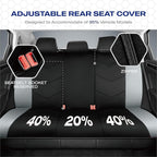 Skechers Memory Foam Seat Covers,Leather Car Seat Covers, Ultimate Comfort & Support Seat CoversFull Sets,Airbag Compatible, Automotive Universal Fit Most for SUVs, Vans, Sedans, Cars, Trucks,Gray